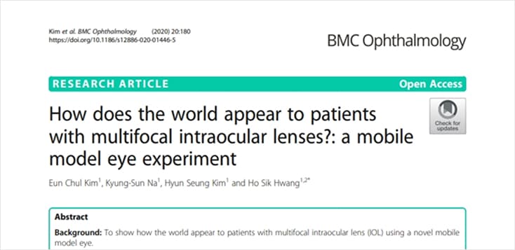 How does the world appear to patients with multifocal intraocular lenses? : a mobile model eye experiment
